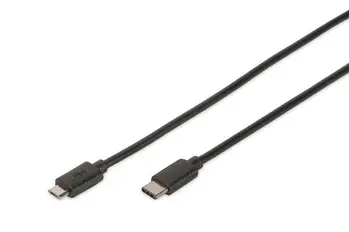 Digitus USB Type-C connection cable, type C to micro B M/M, 1.8m, High-Speed, bl