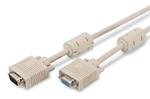 Digitus VGA Monitor extension cable, HD15 M/F, 10.0m, 3Coax/7C, 2xferrite, be