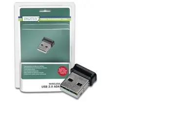 DIGITUS Wireless 150N USB 2.0 adapter, 150Mbps, Realtek RTL8188CUS 1T/1R Mini size, Blister Packaging