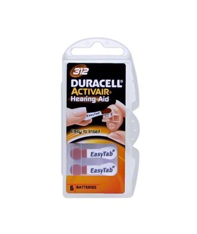 Duracell baterie do naslouchadel PR312(PR41) - 1,4V, blistr 6 ks