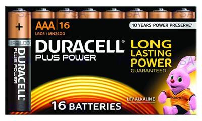 Duracell MN2400B16 Plus Power AAA - 16 Pack