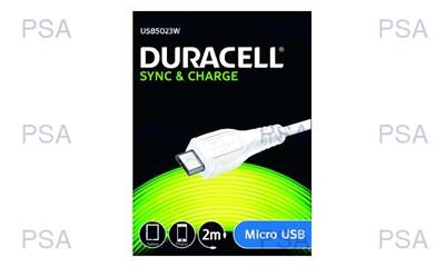 Duracell - napájecí a synchronizační kabel pro Micro USB zařízení bílý 2m