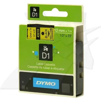 Dymo páska D1 - 12mm x 7m černá na žluté