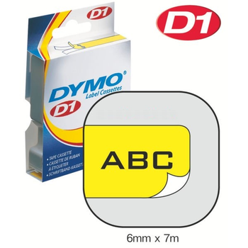 Dymo páska D1 - 6mm x 7m černá na žluté