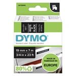 Dymo páska D1 - bílý tisk/černý podklad, 7m, 19mm 45811 