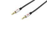 Ednet Audio connection cable, stereo 3.5mm M/M, 1.5m, CCS, shielded, cotton, gold, si/bl