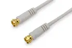 Ednet SAT connection cable, F-Connector M/M, 10.0m, 90dB, gold, wh