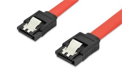 Ednet SATA connection cable, L-type, w/ latch F/F, 0.5m, straight, SATA II/III, re