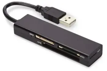 Ednet USB čtečka karet 2.0, 4 porty, Podporuje MS, SD, T-Flash, CF formáty černá