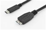 Ednet USB Type-C connection cable, type C to micro B M/M, 1.0m, Super Speed, bl