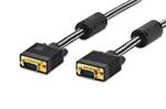 Ednet VGA Monitor connection cable, HD15 M/M, 1.8, 3Coax/7c, 2xferrite, cotton, gold, bl