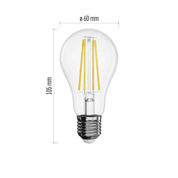 Emos LED žárovka Filament A60,E27,7W,1060lm,A++,NW neutrální bílá,60×105mm