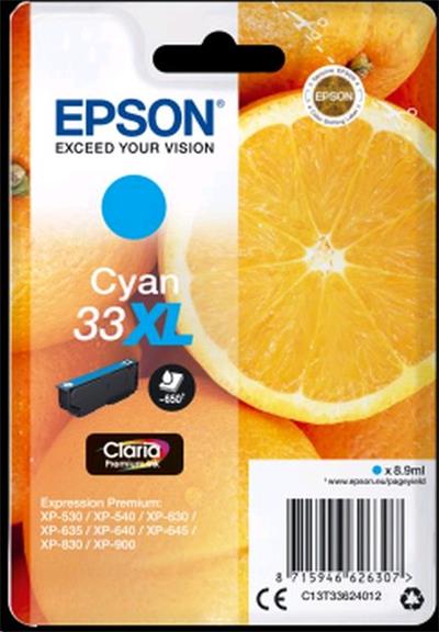 Epson Singlepack Cyan 33XL Claria Premium Ink