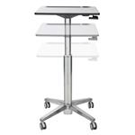 ERGOTRON LEARNFIT™, ADJUSTABLE STANDING DESK, CLEAR ANODIZED, pracovní pojízdný stolek, k sezení i stání