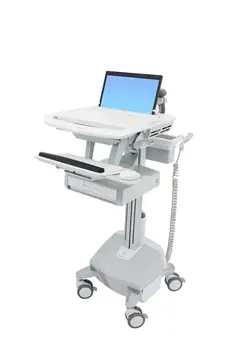 ERGOTRON StyleView® Laptop Cart, LiFe Powered, 1 Drawer (1x1), pojízdný stojan, NTB, Klávesnice, myš, s napájením + šup