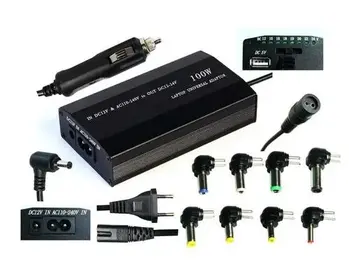 EUROCASE univerzální napájecí adaptér 100W,AC 110-240V/CAR DC 12V,DC 12-20V,9 koncovek