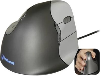 Evoluent Vertical Mouse 4 VM4R ergonomická myš USB optická černá, stříbrná 6 tlačítko 2800 dpi ergonomická