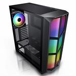 EVOLVEO Functio 3, case ATX, 2x USB2.0 / 1x USB3.0 / 120mm LED / černý s průhlednou bočnicí a RGB panelem