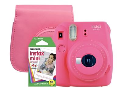 Fujifilm INSTAX MINI 9 camera big bundle (+ 1x10 film + case) - Pink