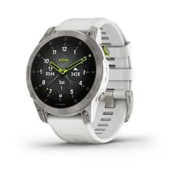 Garmin Epix PRO Sapphire, Titan/White Silicone Band