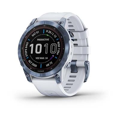 Garmin Fenix 7 PRO Sapphire Solar, Titan Blue / White Band