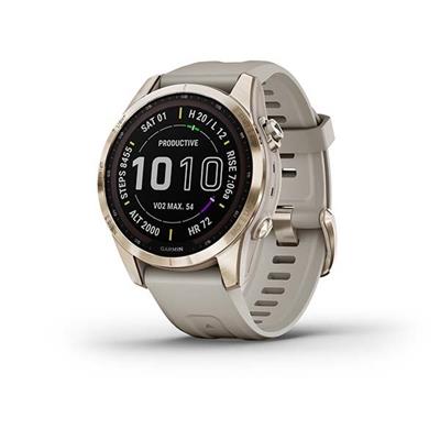 Garmin Fenix 7S PRO Sapphire Solar, Titan Cream Gold / Sand Band