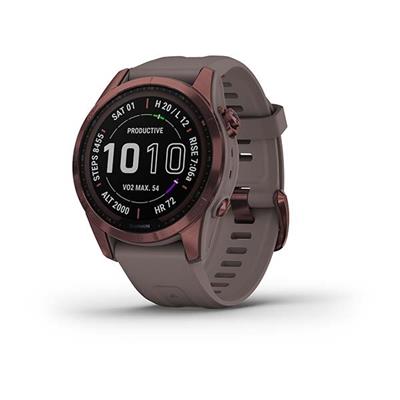 Garmin Fenix 7S PRO Sapphire Solar,Titan Dark Bronze / Grey Band