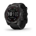 Garmin Fenix 7X PRO Sapphire Solar, Titan Carbon Gray/ Black Silicone Band