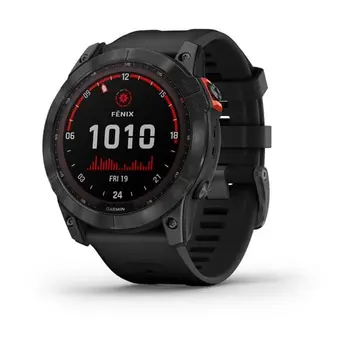 Garmin Fenix 7X PRO Solar, Gray/ Black Silicone Band