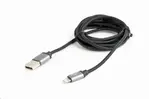 GEMBIRD Kabel CABLEXPERT USB 2.0 Lightning (IP5 a vyšší) nabíjecí a synchronizační kabel,opletený,1.8m,černý