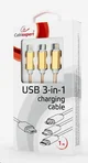 Gembird USB 3-in-1 charging cable (MicroB+ ype-C+Lightning),gold,1m loading=