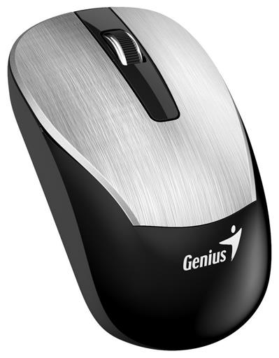 Genius ECO-8015 Myš, bezdrátová, optická, 1600dpi, dobíjecí,USB, stříbrná