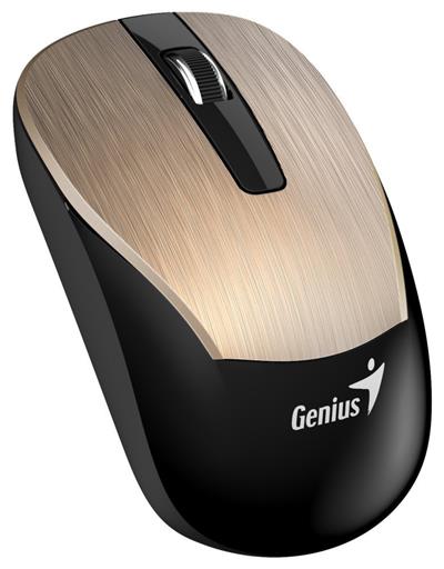 Genius ECO-8015 Myš, bezdrátová, optická, 1600dpi, dobíjecí,USB, zlatá