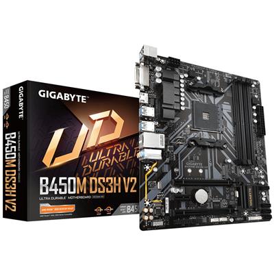 GIGABYTE B450M DS3H V2 AM4 DDR4 2xM.2 4xSATA HDMI ATX MB