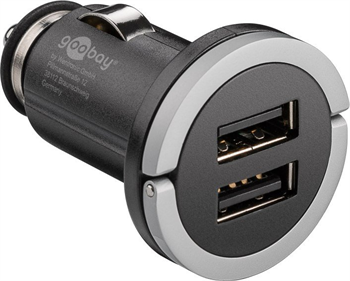 goobay Napájecí 12-24V autoadaptér na 2xUSB 2.1A s nízkým profilem