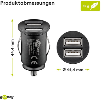 goobay Napájecí 12-24V autoadaptér na 2xUSB 3.1A