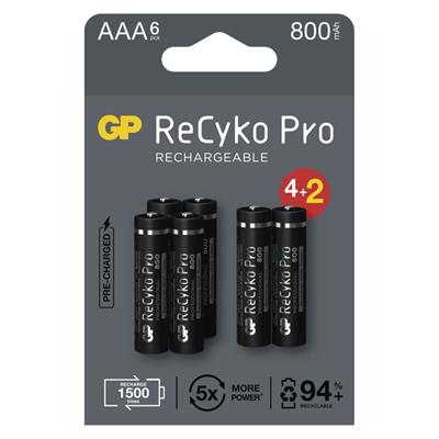 GP nabíjecí baterie ReCyko Pro AAA (HR03) 4 + 2 PP 800mAh