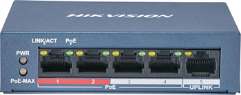 Hikvision DS-3E0105P-E/M(B) PoE Switch, 4x PoE, 35W