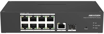 Hikvision DS-3T1310P-SI/HS Průmyslový PoE switch, 8x PoE, 110W