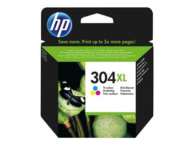 HP 304XL ink Tri-color 300str. 7ml pro DeskJet 2620,2630,2632,2633,3720,3730,3732,3735