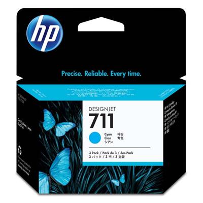 HP DesignJet T120 T520, 3x ink. kazeta cyan 3x29ml No.711