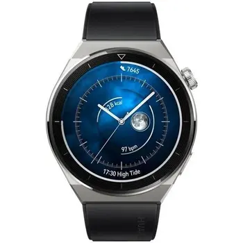 Huawei Watch GT3 Pro 46 mm, Light Titanium Case + Black Fluoroelastomer Strap