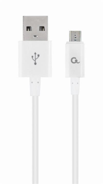 Kabel CABLEXPERT USB 2.0 AM na MicroUSB kabel (AM/BM), 1m, bílý