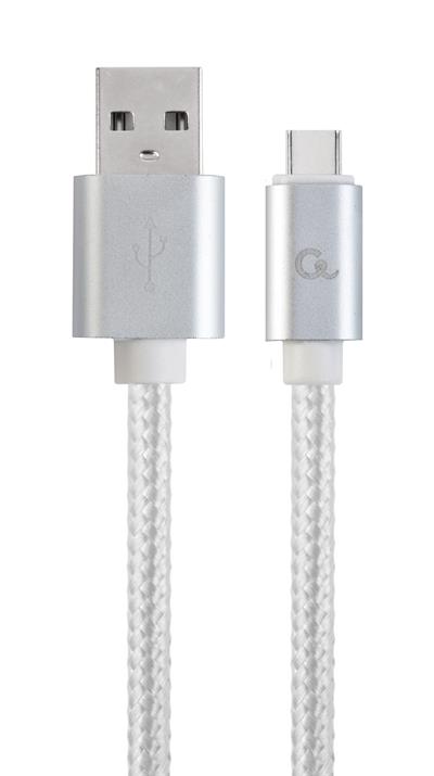 Kabel CABLEXPERT USB 3.0 AM na Type-C kabel (AM/CM), 1,8m, opletený, stříbrný, blister