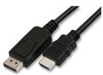 Kabel DisplayPort M (zdroj signálu) - HDMI M (cíl signálu),2m,černý