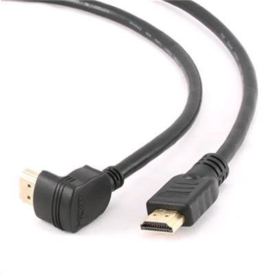 Kabel GEMBIRD HDMI-HDMI M/M,1.4,stíněný,zlac.kontakty,90°lomený,1.8m,černý