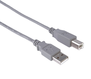 KB kabel USB2.0 A-B,1m,bílý/šedý