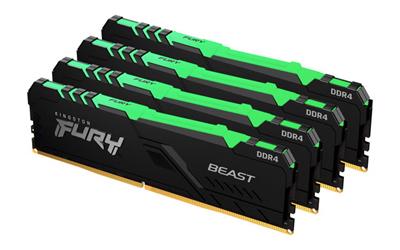 KINGSTON 128GB 3200MHz DDR4 CL16 DIMM (Kit of 4) FURY Beast RGB