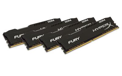 KINGSTON 64GB 2400MHz DDR4 CL15 DIMM (Kit of 4) HyperX FURY Black