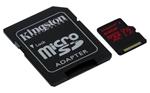 KINGSTON 64GB microSDHC Canvas React  100R/70W U3 UHS-I V30 A1 Card + SD Adptr